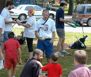 Bill teaches juggling